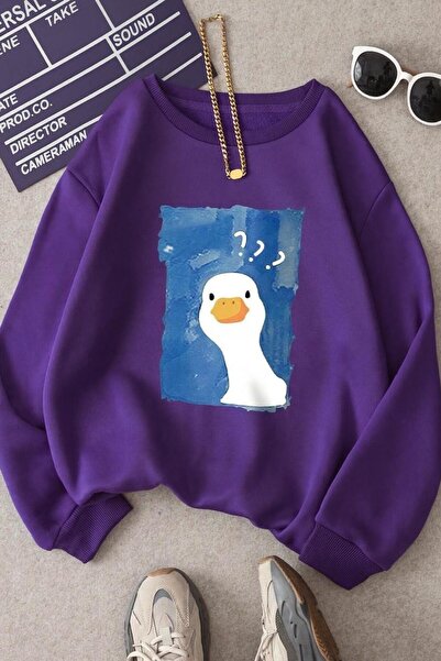 E-ROMA УНИСЕКС СУИТШИРТ С ПЕЧАТ НА ПАТИЦА