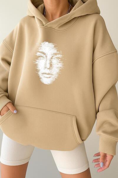 E-ROMA Hanorac unisex cu imprimeu SILUET