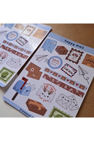 Songwol Studios A6 Size Postage Themed Sticker - Sticker, Bullet Journal, Scrapbook, Sticker