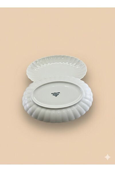 Kütahya Porselen Bone Luz Form 24 cm Kayak Plate 2 Li (with Emblem)
