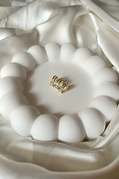 LUZ Üç Küpe Görünümlü Earcuff Kıkırdak Küpe