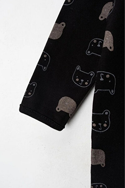 Bamoola for Babies 100% Cotton 9-12-18 Months Colorful Bear Print 3-Piece Cuffed Romper Without Booties (Baby Girl Boy)