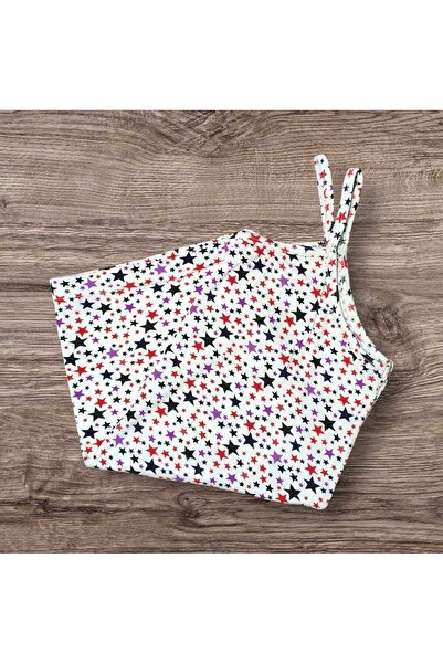 ESTA STORE White Star Patterned Strap Tank Top