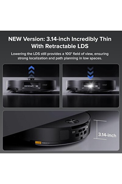 Roborock Akıllı Robot Süpürge siyah Saros 10, 22.000Pa Emiş Gücü, Engel Algılama, Dolaşmayan Ana Fırça