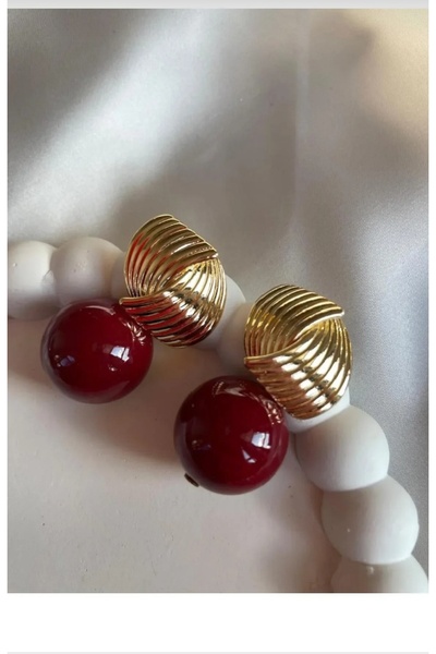 shop Abiye Iri Bordo Inci Küpe