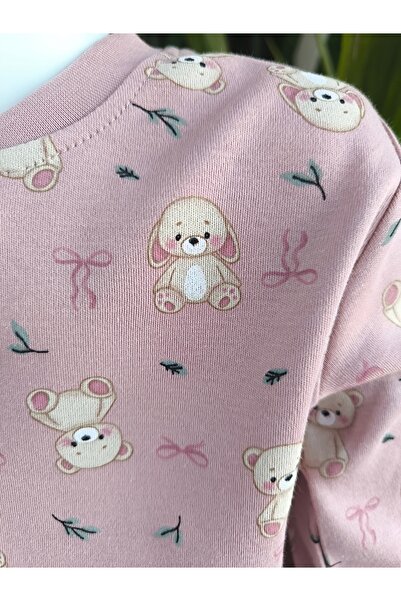 Miniworld Kız-Erkek Bebek- Çocuk Pijama Takımı %100 Pamuk Uzun Kollu Önü Çıtçıtlı Mevsimlik