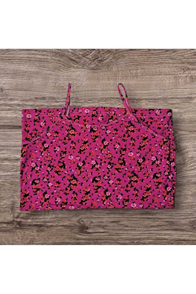 ESTA STORE Pink Floral Patterned Tank Top with String Straps