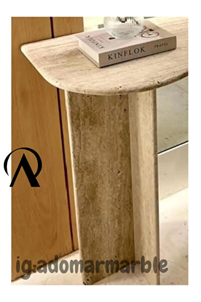 adomarmarblehandmadeandluxury ADOMAR Traverten Dresuar, Mermer Dresuar, Antre Dresuar, %100 Doğal Taş, Konsol Masası, Özel Ölçü
