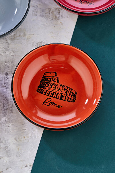 EMBazaar 6-Piece Round Colorful City Pattern Sauce Bowl/Jam Bowl/Cookie Bowl/Breakfast Serving Bowl