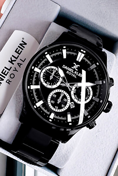 Daniel Klein Royal Orijinal Erkek Kol Saati 3 Atm Su Geçirmez Siyah Renk Çeli...