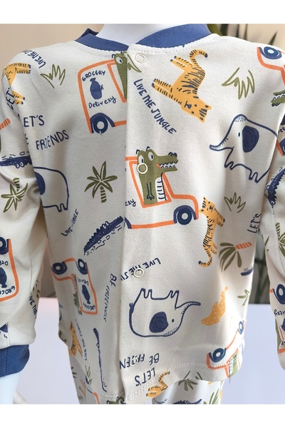 Miniworld Kız-Erkek Bebek- Çocuk Pijama Takımı %100 Pamuk Uzun Kollu Önü Çıtçıtlı Mevsimlik