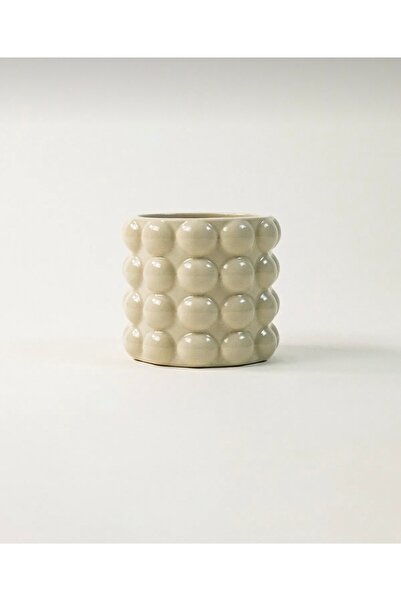 AYSA HOME DECOR Cream Ceramic Bubble Vase, Spoon Holder