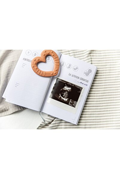 BeyazBirKutu Your Story Baby Journal Boxed Set - Mother and Baby Diary/Animal Book-Stone Color