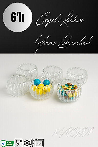 Maloria Çift Çidarlı Desenli Minik Kase Seti - 6’lı 40ml