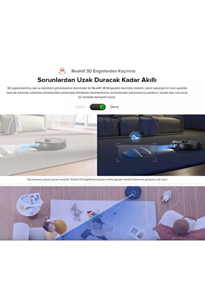 Roborock 6000pa Robot Süpürge, Halı Tanıma Mop Kaldırma, 300m2 - Sonic Titreşim, LiDAR Navigasyon