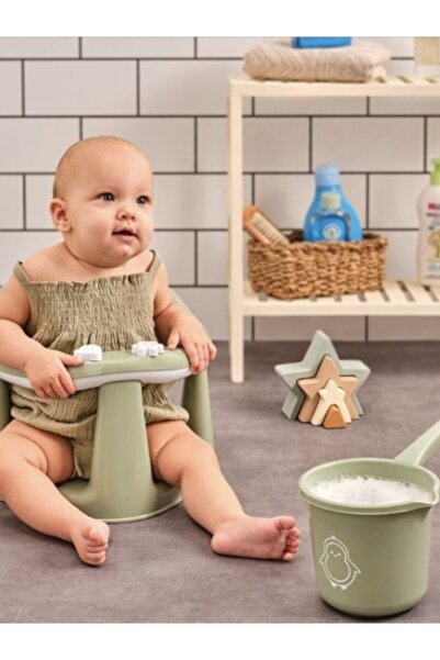 Online Home Market Kaymaz Vakum Ayaklı Bebek Banyo Oturağı & Mama Oturağı Gri