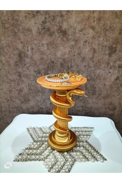 GEZEGENX Stylish Gold Color Jewelry Stand Snake Decorative Jewelry Exhibition Jewelry Organizer