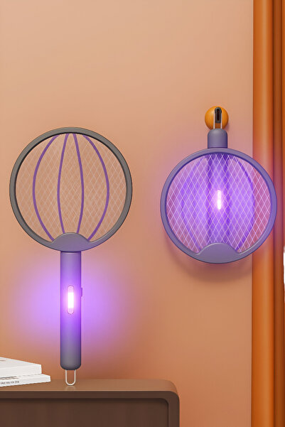 Sweet Ela Elektrikli Sinek Öldürücü Raket 3000W Yüksek Güçlü Şarjlı Raket 3 i...