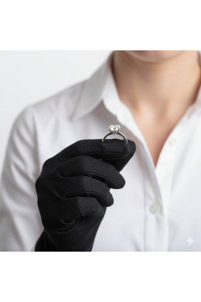 Newa Jewellry Mănuși pentru bijutier și bijutier, material elastic mănuși, mănuși pentru argintar, mănuși negre