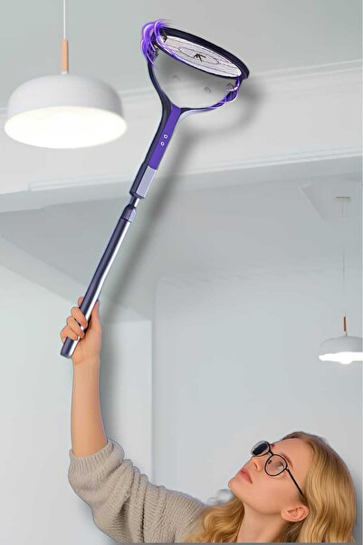 Sweet Ela 2in1 Elektrikli Sinek Öldürücü Raket Masa Üstü Teleskobik Tavana Uzatılabilir Katlanır Raket