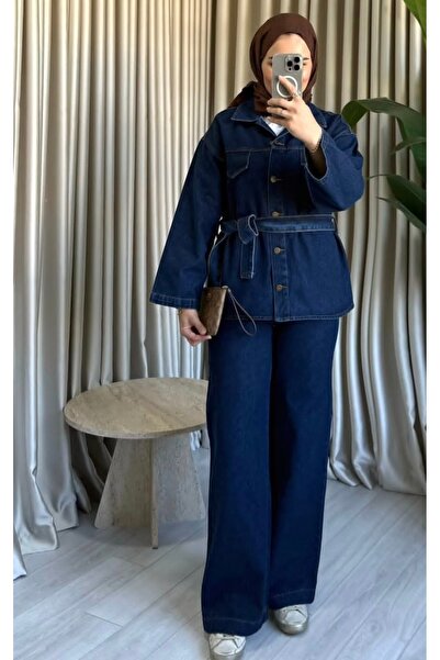 MissPul Tie-Up Shirt Pants Jeans Set