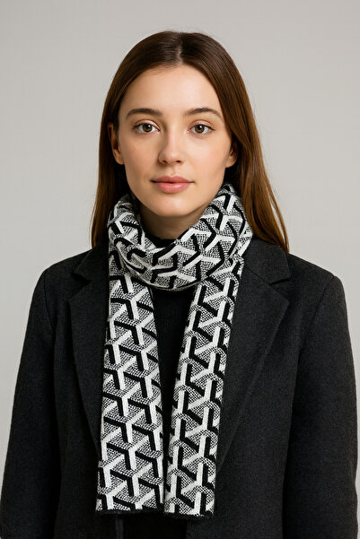 Sebir Moda Eșarfă tricotată cu model în Y