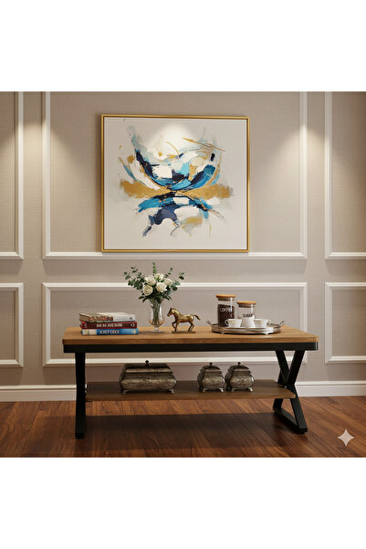 AGD Modern Central Coffee Table with Two Levels Open Shelf