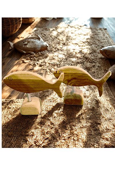 Home Ayaklı ahşap balık dekor tekli el yapımı balık
