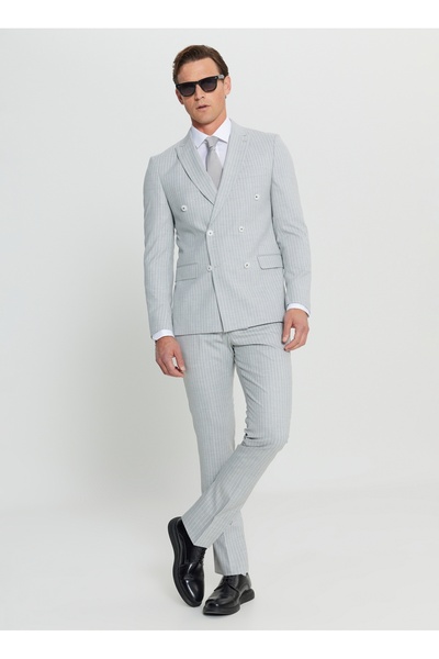 ALTINYILDIZ CLASSICS Altınyıldız Classics Normal Bel Slim Fit Açık Gri Erkek Takım Elbise ACE030252245_AGR