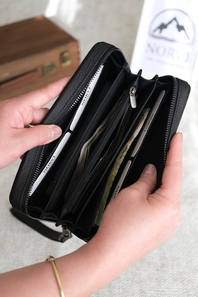 Norvi Leather Fermuarlı Erkek El Çantası