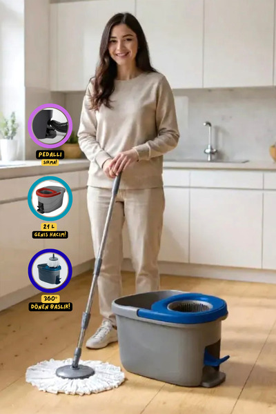 StarLoft Apollo Pedallı Temizlik Mop Seti | 360° Döner Başlıklı Pratik Ve Gen...