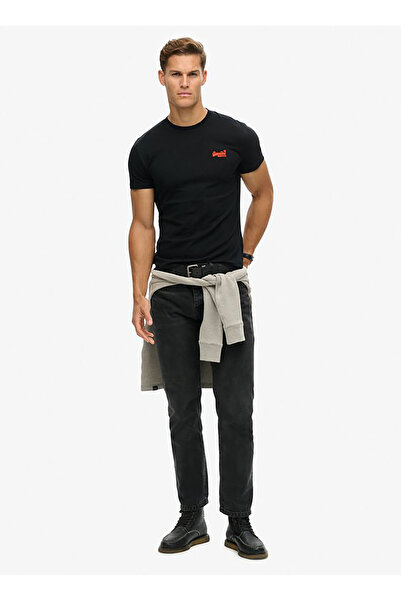 SUPERDRY Bisiklet Yaka Siyah - Turuncu Erkek T-Shirt M1011245AAOC_ESSENTIAL L...