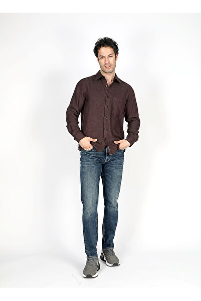 Lee Cooper Ανδρικό πουκάμισο Regular Fit Plum 251 LCM 241006 FRANCIS PLUM