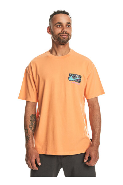 Quiksilver Turuncu Erkek O Yaka Standart Fit Baskılı T-Shirt EQYZT07653_SPIN CYCLE SS
