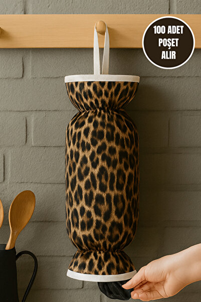 Morlay Bag Holder Bag Organizer, Bag Basket, Kitchen Bag Organizer Elastic Double Sided & Leopard