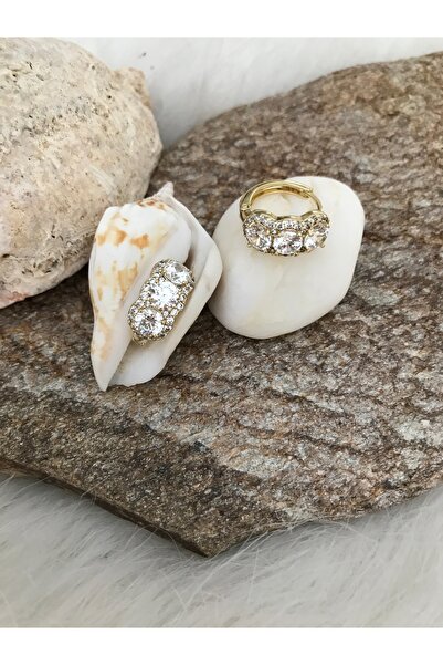 XUPİNGS JEWELRY İri Sıralı Taşlı Kuyumcu Model 14 Ayar Renginde Xuping Halka Küpe