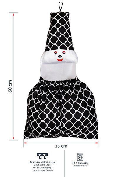 Morlay Çok Amaçlı Lastikli Poşetlik , Poşetler Için Sevimli Dekoratif Düzenleyici Mutfak Aksesuarı & Siyah