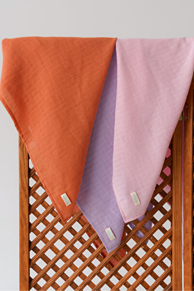 elibaby 3’lü %100 Organik Pamuk Müslin Örtü Seti Unisex (PUDRA PEMBE, LAVANTA...