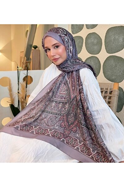MODA Retro Pattern Ethnic Cotton Soft Shawl. Lilac