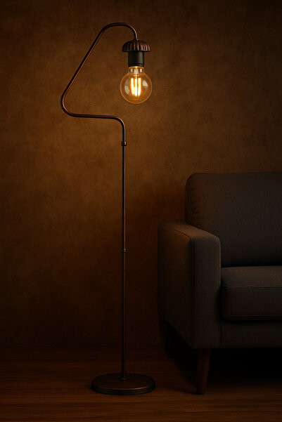 VENON Aydınlatma Lambader Retro Üçgen Kasa Siyah Bakır Patine