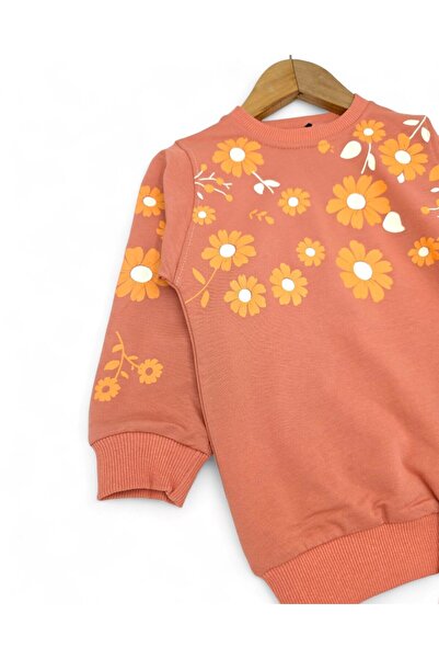 Ege Bebek Girls' Seasonal, Floral Printed Grassed Tracksuit Bottoms, 2-10 Years Old 2 Thread Tracksuit Set