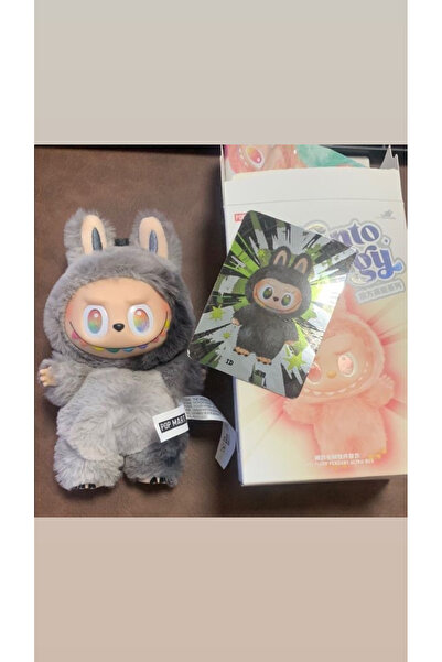 labubu sepeti Gri Labubu oyuncak hediye+