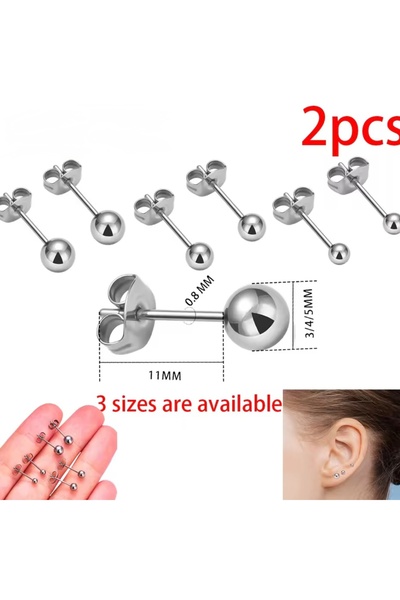 Bylin Surgical Steel Ball Earrings Price is for 1 Pair of Earrings