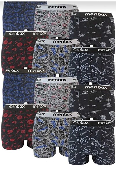 BEYAZTOPTAN Patterned 12-Piece Lycra Men's Boxer