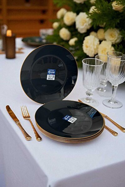 Luminarc 6 Adet Arcopal Zelie Special Altın Yaldızlı 25 Cm Servis Tabağı