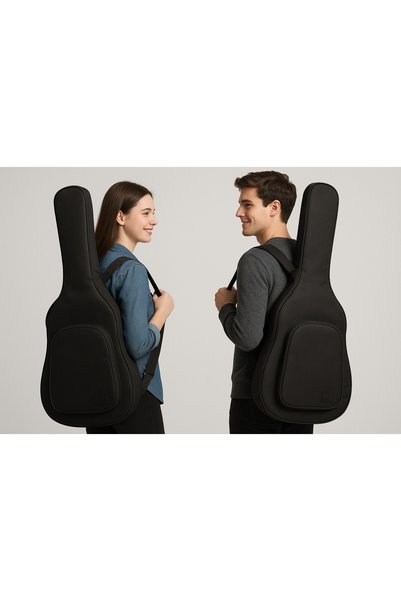 Erga Müzik Classic Guitar Bag-Case-Thick-Gi̇gbag-Black-Flange-Linen-Waterproof-Gtrblack005