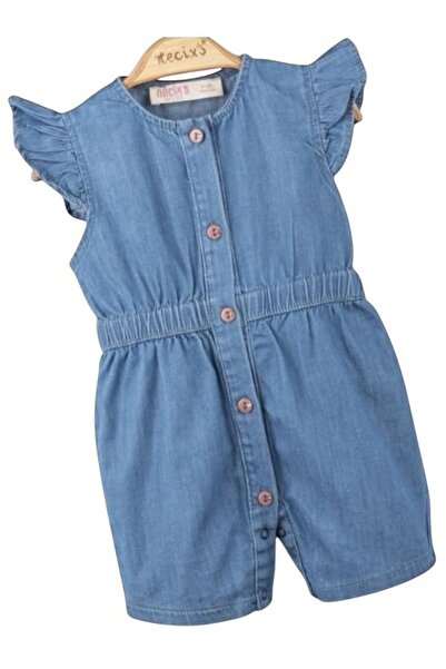 ALTINTAŞ BABY Denim Jumpsuit with Ruffled Sleeves
