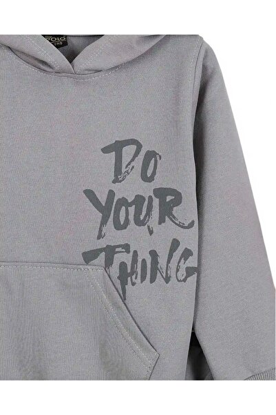 Ege Bebek Boys' Seasonal Hooded Printed Sweatshirt and Tracksuit Bottoms 2-10 Years Old Tracksuit Set