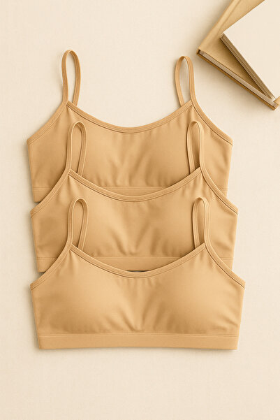 nesterinzar Γυναικείο αθλητικό σουτιέν με λουράκια και επένδυση, μισό εσώρουχο, 3 τεμάχια