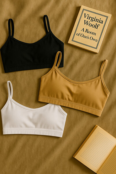 nesterinzar Women's 3-Pack Padded Sports Bra with String Straps Half Tank Top